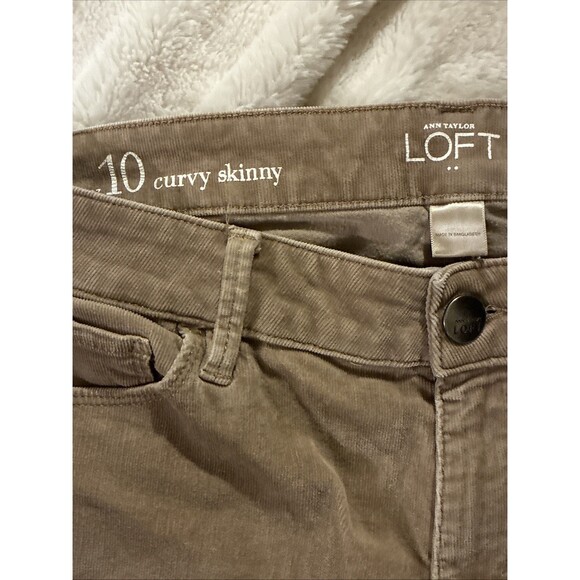 Ann Taylor Loft Women’s Tan Corduroy Curvy Skinny Pants 10 - Picture 2 of 3